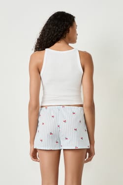 Cotton pyjama shorts with patterns;${refinementColor}
