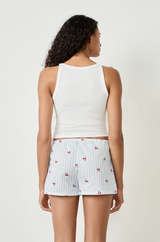 Short de pyjama en coton à motifs;${refinementColor}