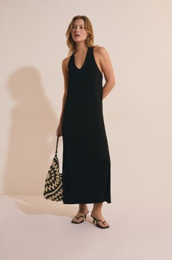 Long Straight Sleeveless Dress;${refinementColor}