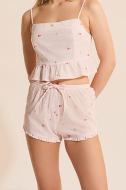 Short de pyjama avec un motif fleur;${refinementColor}