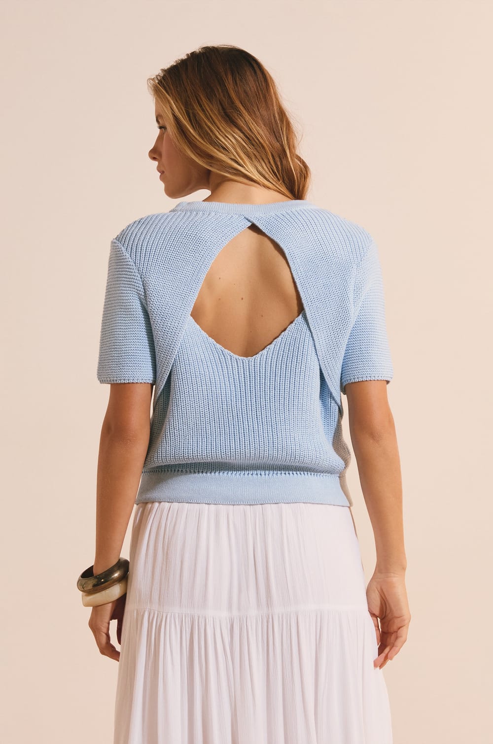 Pull manches courtes avec coton;${refinementColor}