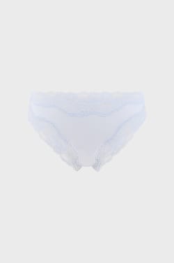 Culotte en microfibre et dentelle;${refinementColor}