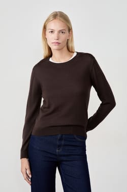 Round Neck Sweater with Wool;${refinementColor}