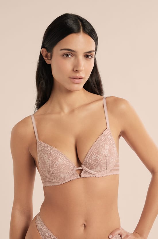 Soutien-gorge N.2 - Le push-up plongeant en dentelle iris&eacute;e;${refinementColor}