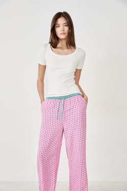 7/8 Printed Pyjama Trousers;${refinementColor}