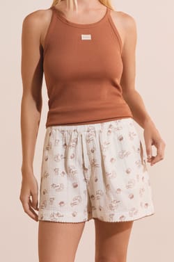 Katoenen shorts met croissant-motief;${refinementColor}