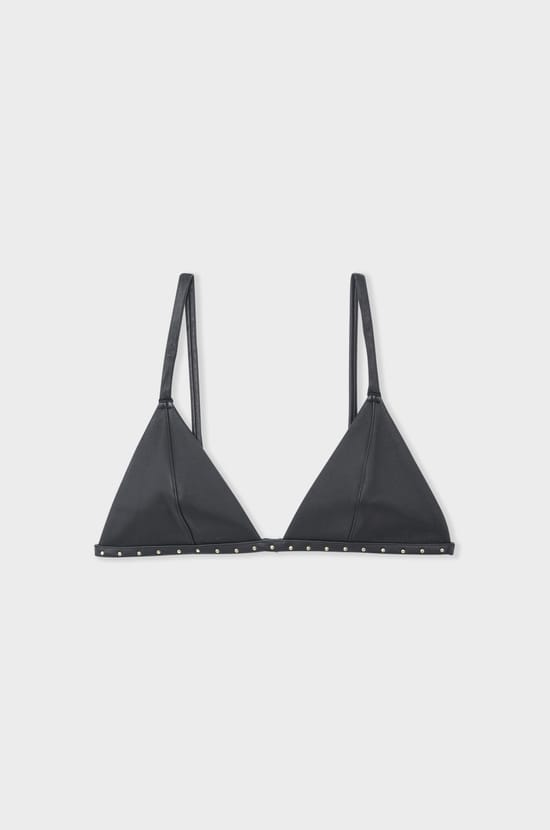 Triangle leather bra;${refinementColor}