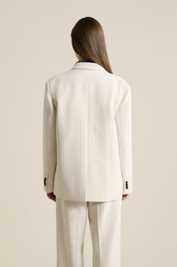  Blazer oversize a rayas;${refinementColor}