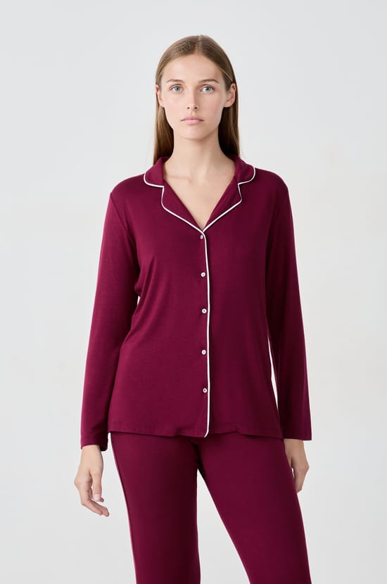 Camisa de pijama de manga larga;${refinementColor}