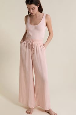 Satijnen broek met wijde snit;${refinementColor}