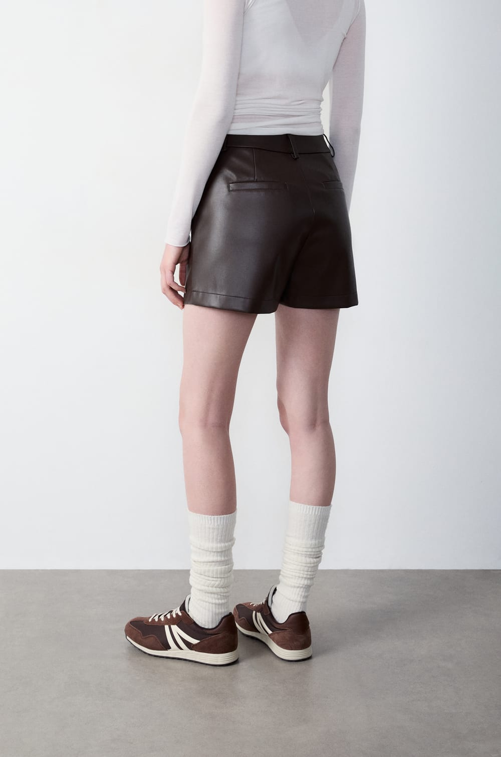 Faux Leather Shorts;${refinementColor}