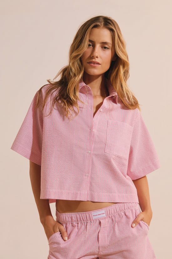 Pyjama Shirt with Cotton;${refinementColor}