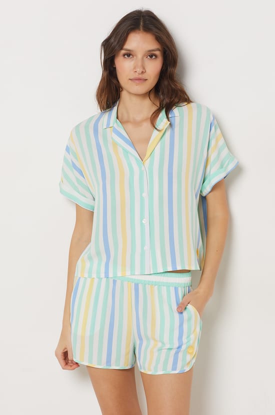 Pantalón pijama estampado rayas;${refinementColor}