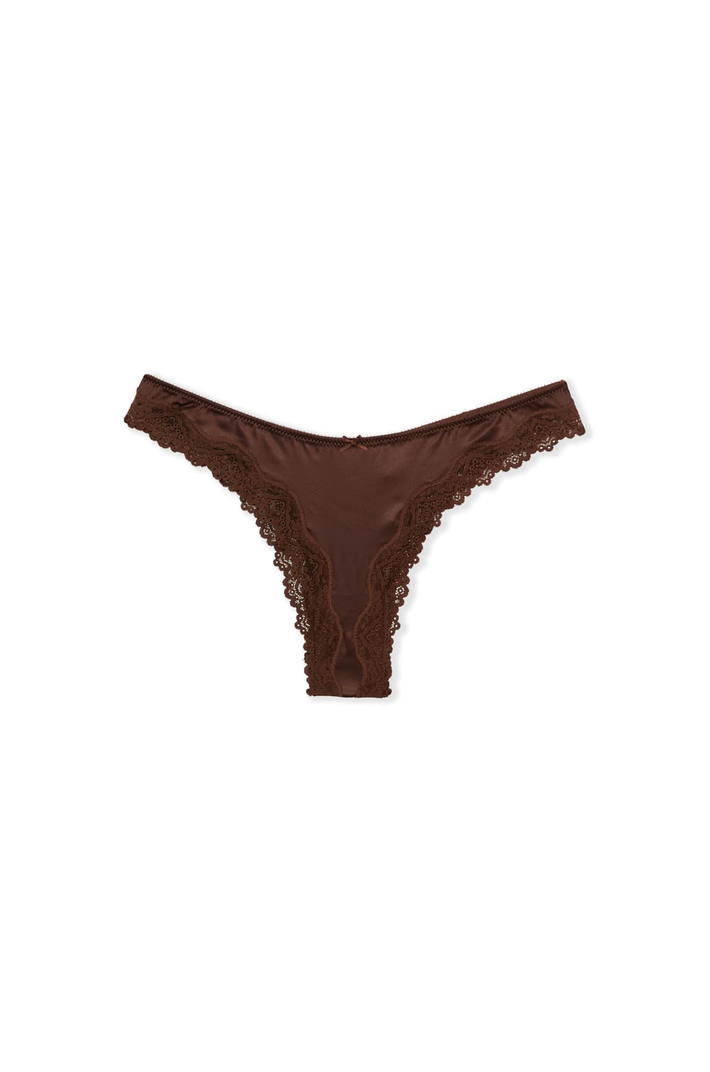 Tanga satin&eacute; avec d&eacute;tails dentelle;${refinementColor}