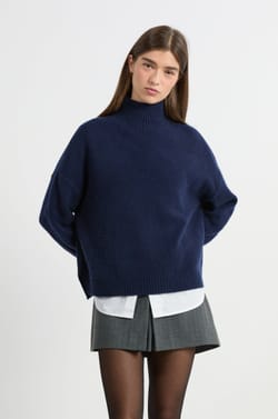 Pull col roulé en cachemire;${refinementColor}