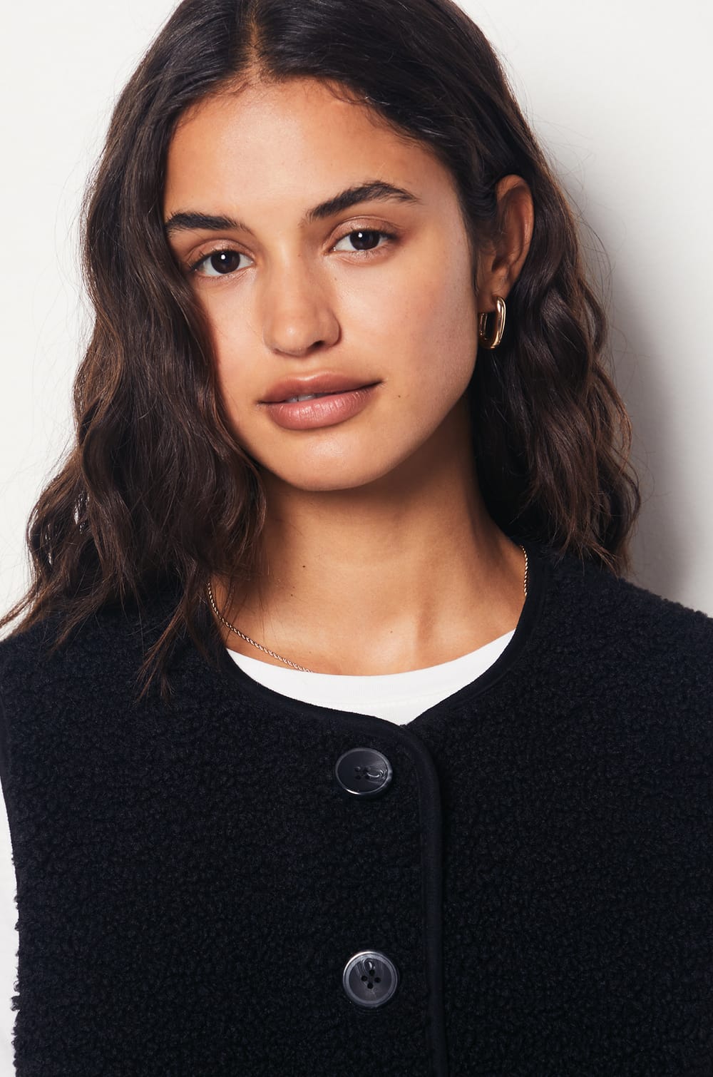 Sleeveless Faux Fur Jacket;${refinementColor}