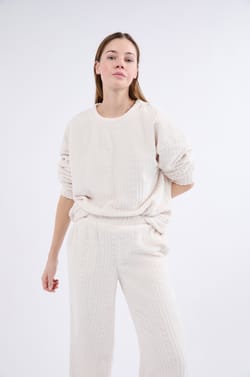 Sweatshirt de pyjama effet velours;${refinementColor}