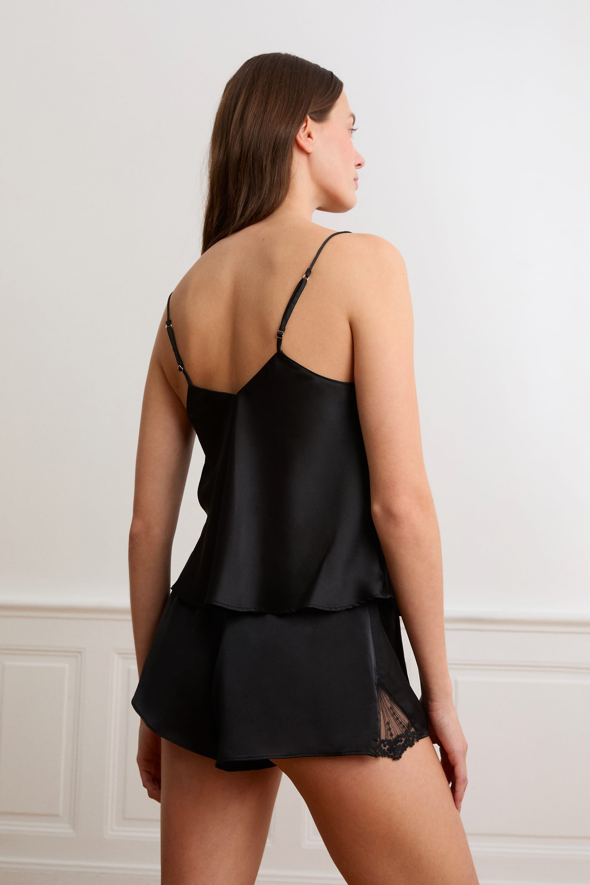 Satin Camisole - EVENTAIL - NOIR - ETAM
