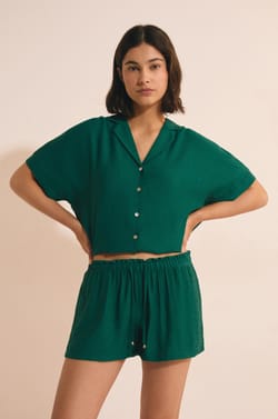 Pantal&oacute;n corto de pijama con cintura el&aacute;stica;${refinementColor}