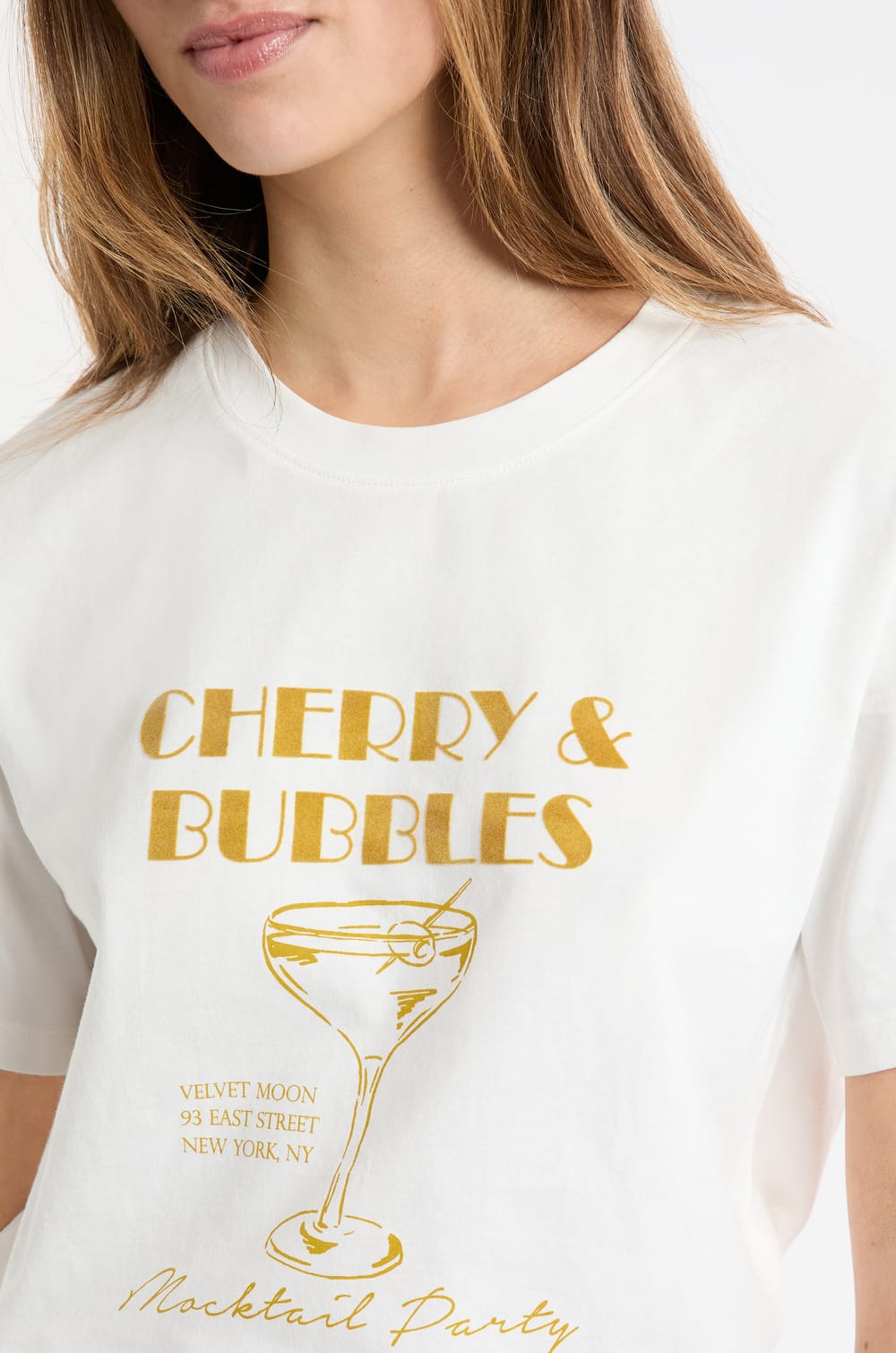 T-shirt de pyjama en coton avec illustration “mocktail”;${refinementColor}