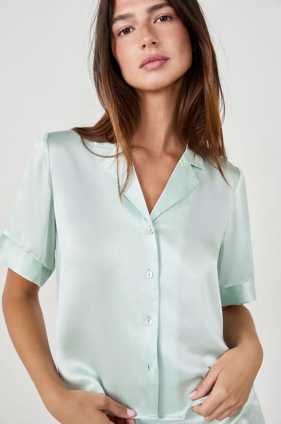 SPE PL - Chemise de pyjama manches courtes en soie;${refinementColor}