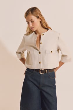 Veste courte en lin;${refinementColor}