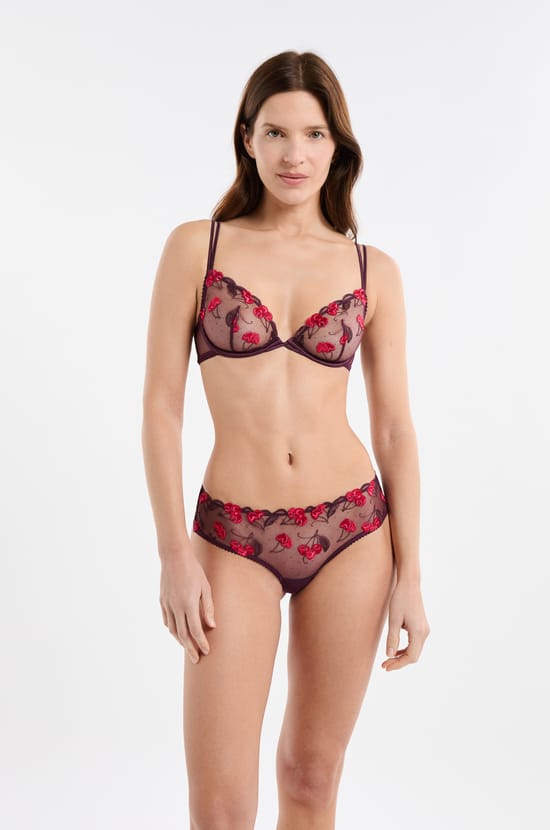 Cherry Print Bra;${refinementColor}