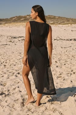 Robe longue en coton avec d&eacute;tail bijou;${refinementColor}