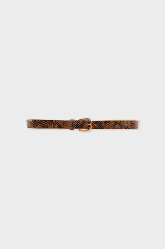 Printed leather belt;${refinementColor}