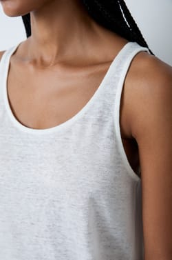 Camiseta sin mangas 100 % lino&nbsp;;${refinementColor}