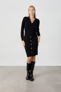 Jupe midi boutonn&eacute;e;${refinementColor}