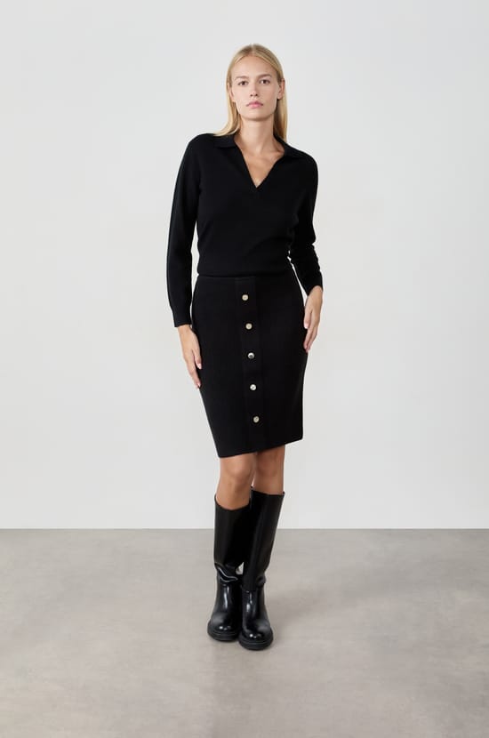 Jupe midi boutonn&eacute;e;${refinementColor}