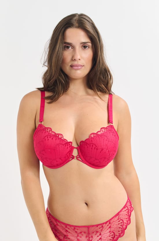 Bra No.4 - The Lightly Lined Bra in floral embroidery;${refinementColor}
