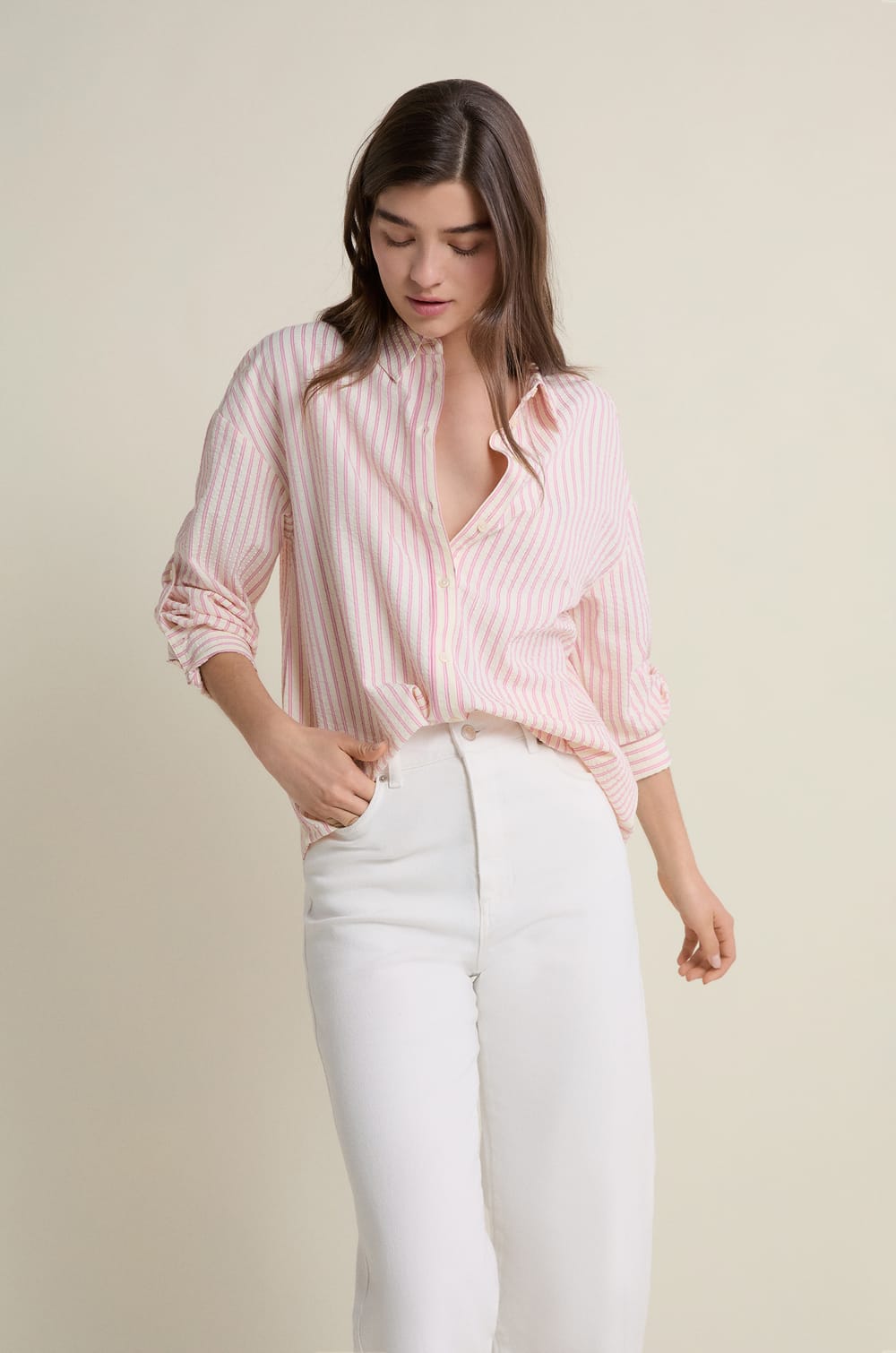 Chemise &agrave; rayures;${refinementColor}