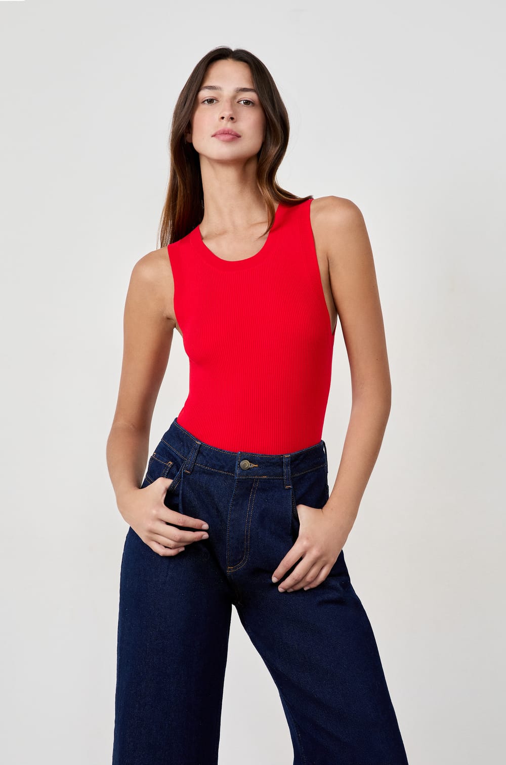 Fine Knit Tank Top;${refinementColor}