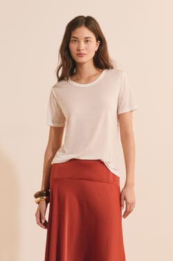 T-shirt col rond manches courtes;${refinementColor}