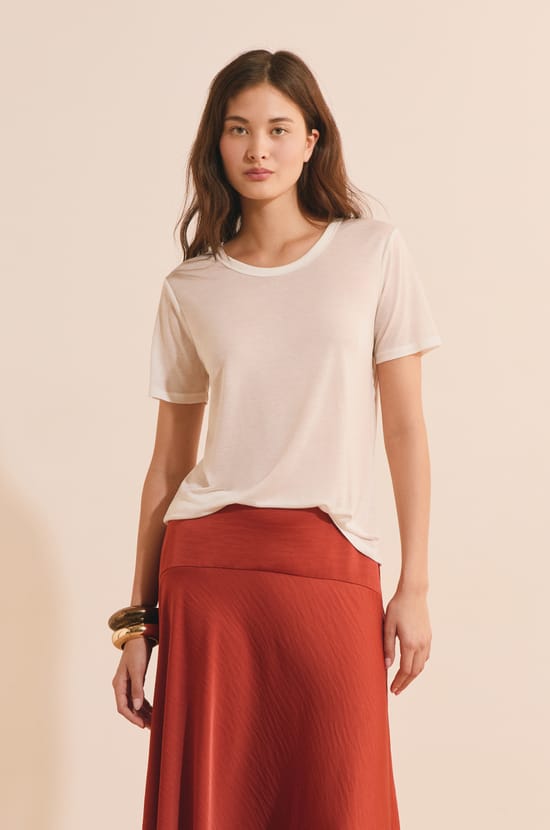T-shirt col rond manches courtes;${refinementColor}