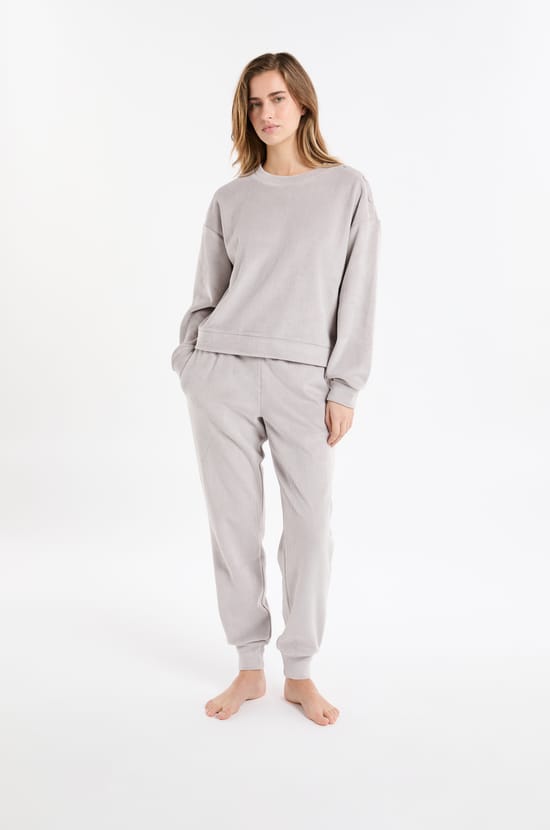 Pyjama-Sweatshirt mit Rundhalsausschnitt;${refinementColor}