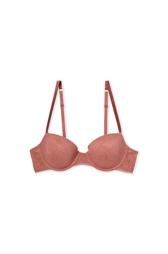 Soutien-gorge coques fines en dentelle;${refinementColor}