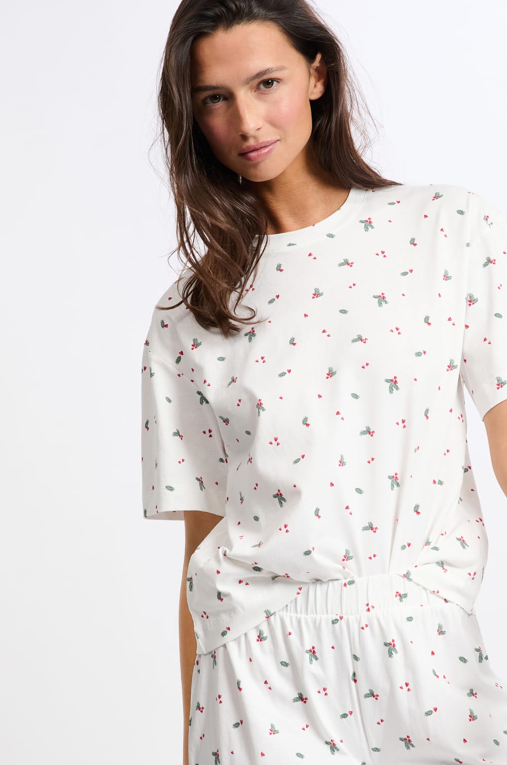 Ensemble de pyjama 2 pièces à motifs en coton;${refinementColor}
