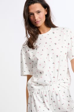 Ensemble de pyjama 2 pièces à motifs en coton;${refinementColor}