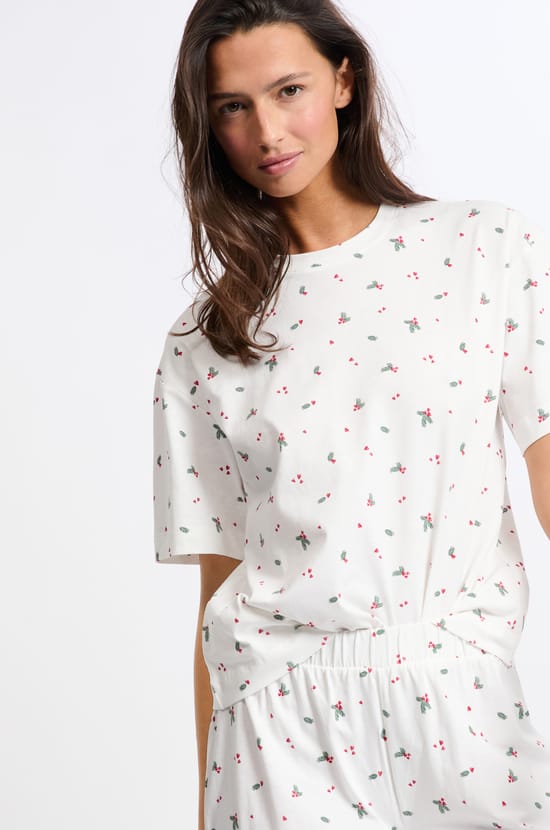 Pyjama 2 pièces à motifs en coton;${refinementColor}