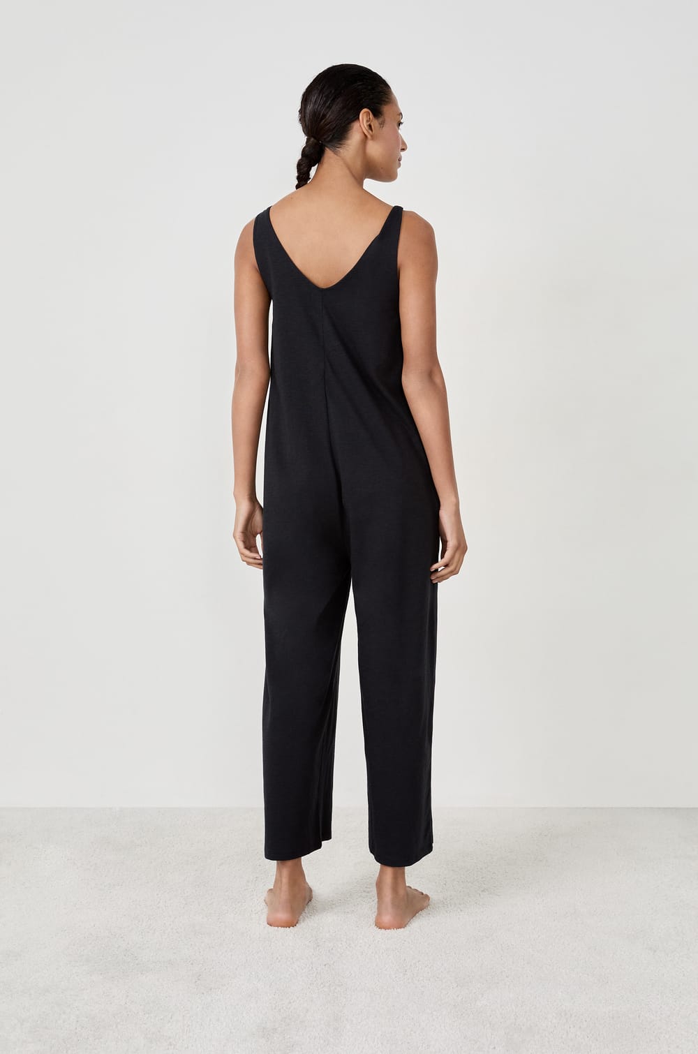 Wide Cotton Pajama Jumpsuit;${refinementColor}