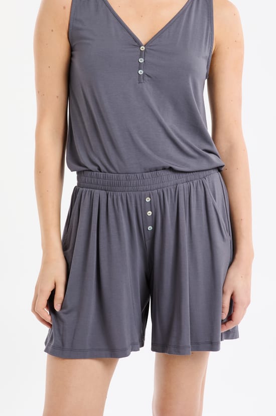 Short de pyjama uni;${refinementColor}