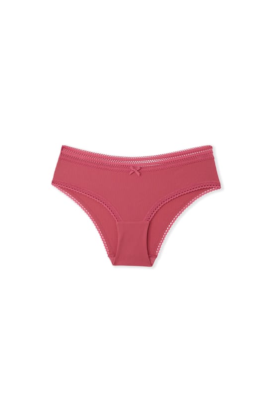Shorty en microfibre d&eacute;tails dentelle;${refinementColor}