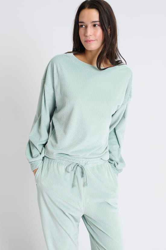 Sweatshirt de pyjama en velours;${refinementColor}