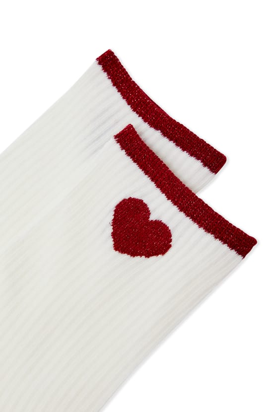 Chaussettes avec coton &agrave; motif coeur;${refinementColor}