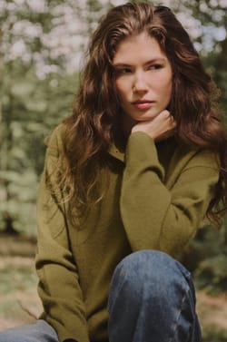 Pull col montant boutonn&eacute; 100% cachemire;${refinementColor}