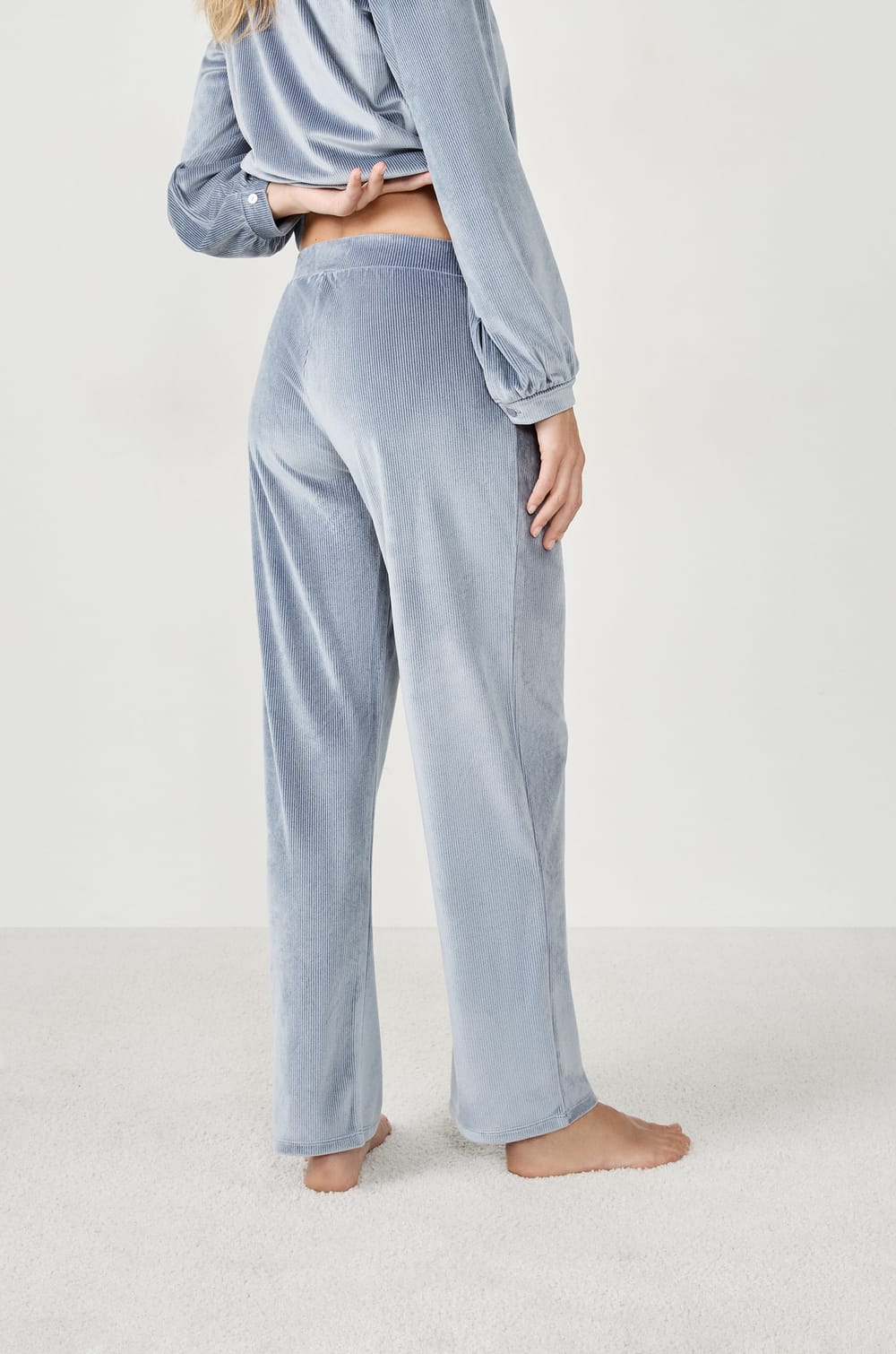 Pantalon de pyjama effet velours;${refinementColor}