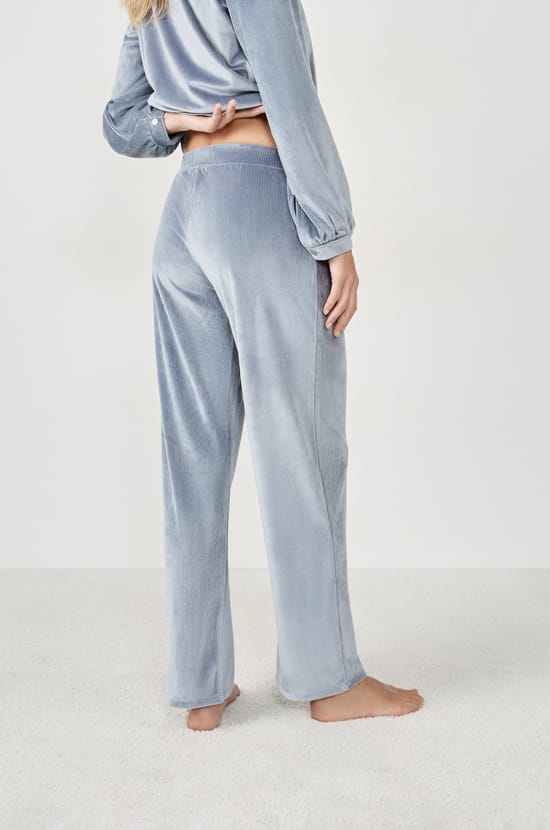 Pantalon de pyjama effet velours;${refinementColor}